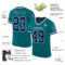 Teal0322-1 Custom Teal Navy-White Mesh Authentic Throwback Football Jersey