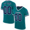 Teal0322 Custom Teal Navy-White Mesh Authentic Throwback Football Jersey