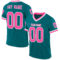 Teal0323 Custom Teal Pink-White Mesh Authentic Throwback Football Jersey