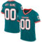 Teal0325 Custom Teal White-Red Mesh Authentic Throwback Football Jersey