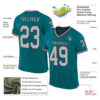 Custom Teal Gray-Black Mesh Authentic Throwback Football Jersey