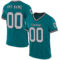 Teal0326 Custom Teal Gray-Black Mesh Authentic Throwback Football Jersey