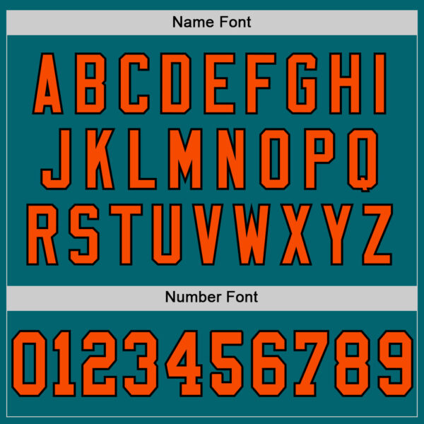 Custom Teal Orange-Black Mesh Authentic Throwback Football Jersey