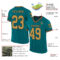 Teal0331-1 Custom Teal Old Gold-Black Mesh Authentic Throwback Football Jersey