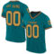 Teal0331 Custom Teal Old Gold-Black Mesh Authentic Throwback Football Jersey