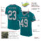 Teal0346-1 Custom Teal Gray-Black Mesh Authentic Throwback Football Jersey