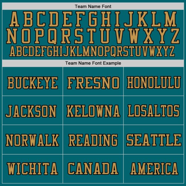 Custom Teal Black-Old Gold Mesh Authentic Throwback Football Jersey