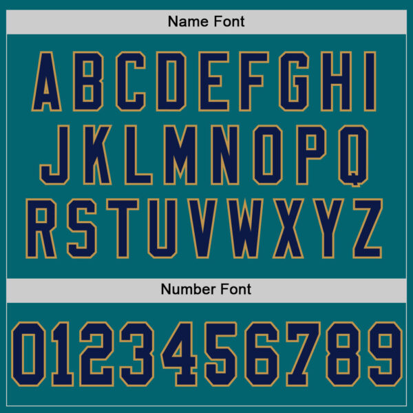 Custom Teal Navy-Old Gold Mesh Authentic Throwback Football Jersey