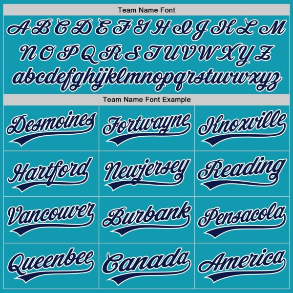 Custom Teal Navy-White Authentic Throwback Baseball Jersey