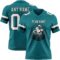 Teal0420-1 Custom Teal White-Black Authentic Football Jersey