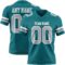 Teal0428 Custom Teal Gray-White Authentic Football Jersey