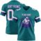 Teal0433-1 Custom Teal White-Purple Authentic Football Jersey