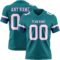 Teal0433 Custom Teal White-Purple Authentic Football Jersey