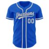 Custom Thunder Blue City Cream Authentic Baseball Jersey