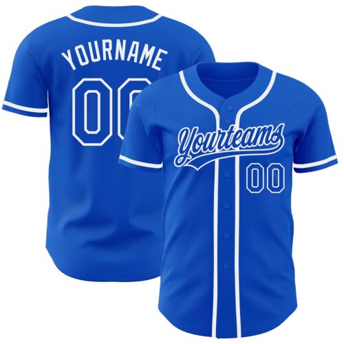 ThunderBlue0004 Custom Thunder Blue White Authentic Baseball Jersey