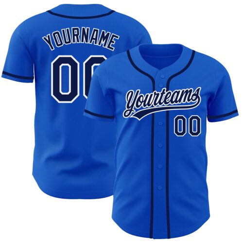 ThunderBlue0010 Custom Thunder Blue Navy-White Authentic Baseball Jersey