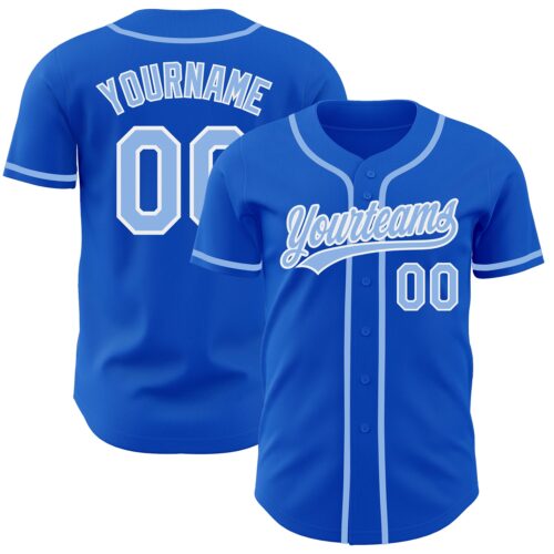 ThunderBlue0020 Custom Thunder Blue Light Blue-White Authentic Baseball Jersey