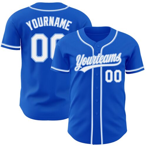 ThunderBlue0024 Custom Thunder Blue White-Light Blue Authentic Baseball Jersey