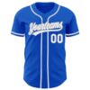 Custom Thunder Blue White-Gray Authentic Baseball Jersey