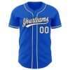 Custom Thunder Blue White-Black Authentic Baseball Jersey