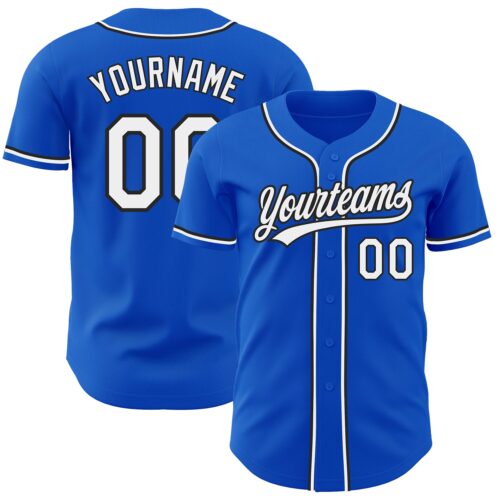 ThunderBlue0026 Custom Thunder Blue White-Black Authentic Baseball Jersey