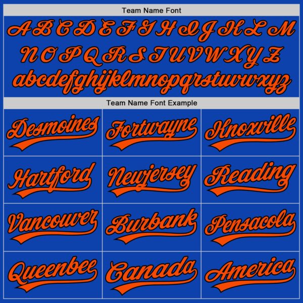 Custom Thunder Blue Orange-Black Authentic Baseball Jersey