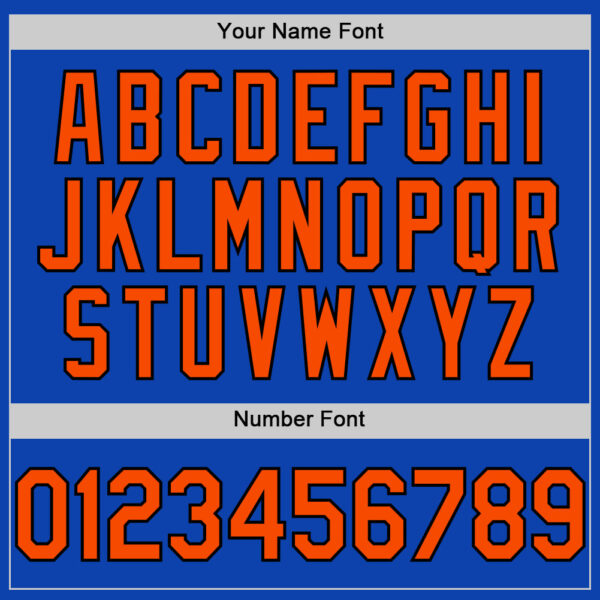 Custom Thunder Blue Orange-Black Authentic Baseball Jersey