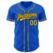 Custom Thunder Blue Yellow-Black Authentic Baseball Jersey