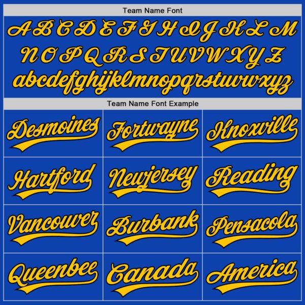 Custom Thunder Blue Yellow-Black Authentic Baseball Jersey