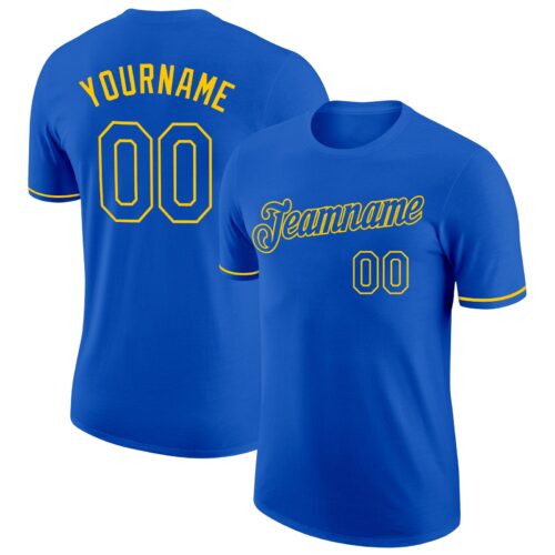 ThunderBlue0040 Custom Thunder Blue Yellow Performance T-Shirt