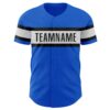 Custom Thunder Blue Black-White Authentic Baseball Jersey