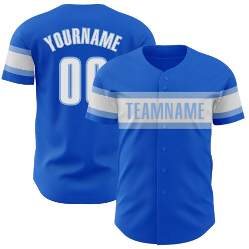 ThunderBlue0059 Custom Thunder Blue White-Light Blue Authentic Baseball Jersey