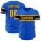Custom Thunder Blue Gold-Black Authentic Baseball Jersey