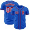 Custom Thunder Blue Red-White Authentic Baseball Jersey