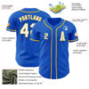 Custom Thunder Blue White-Yellow Authentic Baseball Jersey