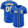 Custom Thunder Blue White-Yellow Authentic Baseball Jersey