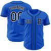Custom Thunder Blue Black-White Authentic Baseball Jersey