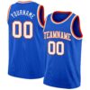 Custom Thunder Blue White-Orange Authentic Basketball Jersey