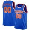 Custom Thunder Blue Orange-White Authentic Basketball Jersey