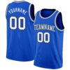 Custom Thunder Blue White-Black Authentic Basketball Jersey