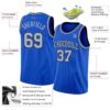 Custom Thunder Blue Gray-Black Authentic Basketball Jersey