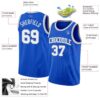 Custom Thunder Blue White-Gray Authentic Basketball Jersey