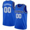 Custom Thunder Blue Gray White-Navy Authentic Basketball Jersey