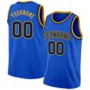 Custom Thunder Blue Navy-Gold Authentic Basketball Jersey