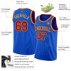 Custom Thunder Blue Red-Gold Authentic Basketball Jersey