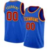 Custom Thunder Blue Red-Gold Authentic Basketball Jersey