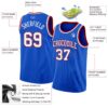 Custom Thunder Blue White-Red Authentic Basketball Jersey