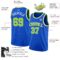 Custom Thunder Blue Neon Green-White Authentic Basketball Jersey