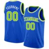 Custom Thunder Blue Neon Green-White Authentic Basketball Jersey