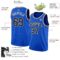 Custom Thunder Blue Black-Cream Authentic Basketball Jersey